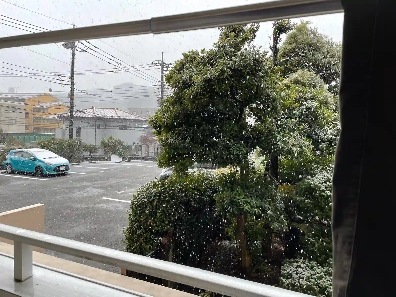 Snow outside.